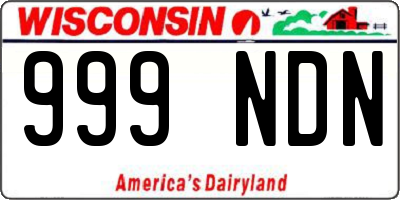 WI license plate 999NDN