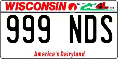 WI license plate 999NDS