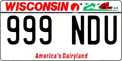WI license plate 999NDU