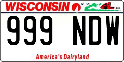 WI license plate 999NDW