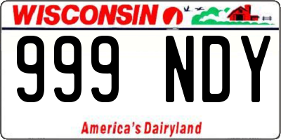 WI license plate 999NDY