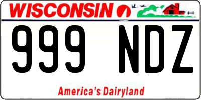 WI license plate 999NDZ