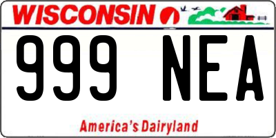WI license plate 999NEA