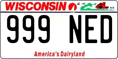 WI license plate 999NED