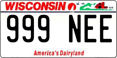 WI license plate 999NEE