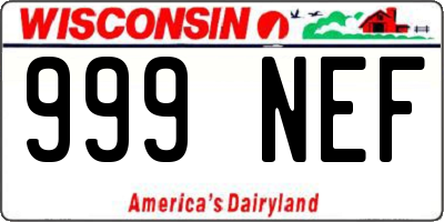 WI license plate 999NEF