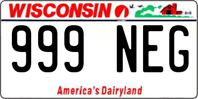 WI license plate 999NEG