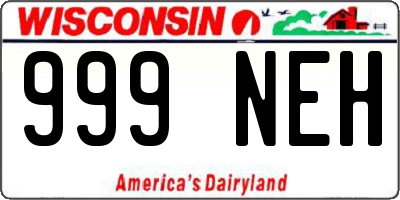 WI license plate 999NEH