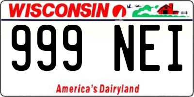 WI license plate 999NEI