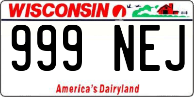 WI license plate 999NEJ