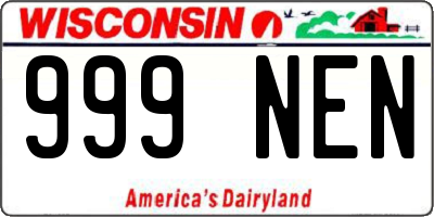 WI license plate 999NEN
