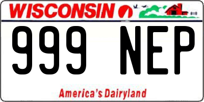 WI license plate 999NEP