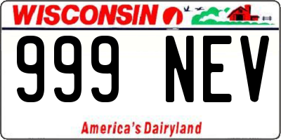WI license plate 999NEV