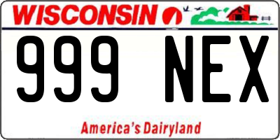WI license plate 999NEX