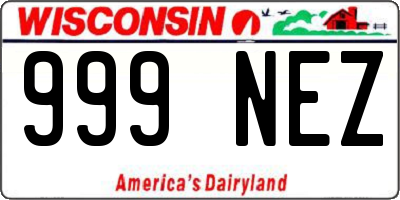 WI license plate 999NEZ