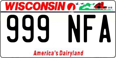 WI license plate 999NFA