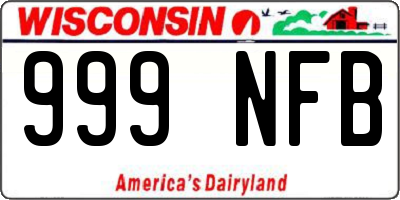 WI license plate 999NFB