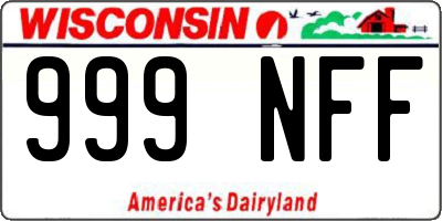 WI license plate 999NFF