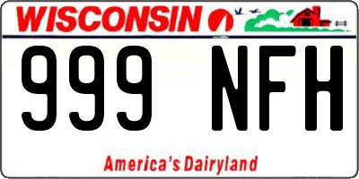 WI license plate 999NFH