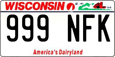 WI license plate 999NFK