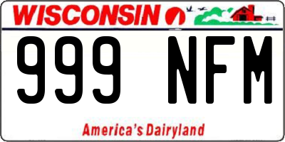 WI license plate 999NFM