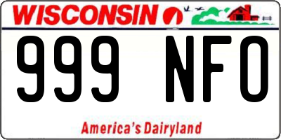 WI license plate 999NFO
