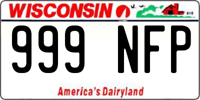 WI license plate 999NFP
