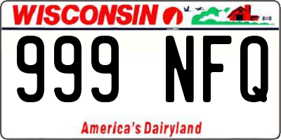 WI license plate 999NFQ