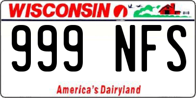WI license plate 999NFS