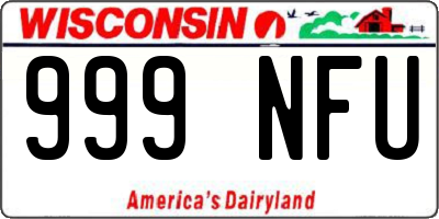 WI license plate 999NFU