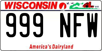 WI license plate 999NFW