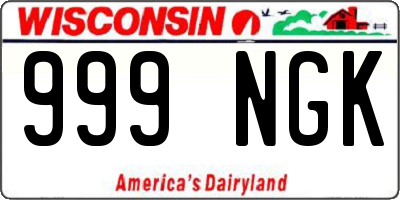WI license plate 999NGK