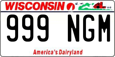WI license plate 999NGM