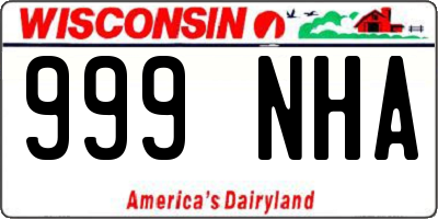 WI license plate 999NHA