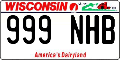 WI license plate 999NHB