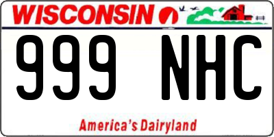 WI license plate 999NHC