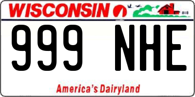 WI license plate 999NHE