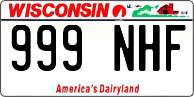 WI license plate 999NHF