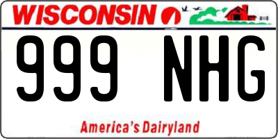 WI license plate 999NHG