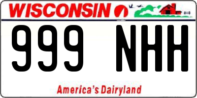 WI license plate 999NHH