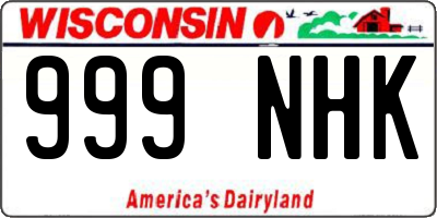 WI license plate 999NHK