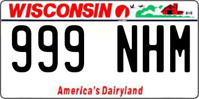 WI license plate 999NHM