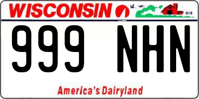 WI license plate 999NHN