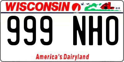 WI license plate 999NHO