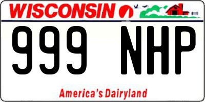 WI license plate 999NHP