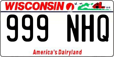 WI license plate 999NHQ