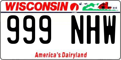 WI license plate 999NHW