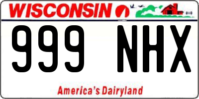 WI license plate 999NHX