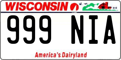 WI license plate 999NIA