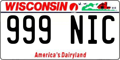 WI license plate 999NIC